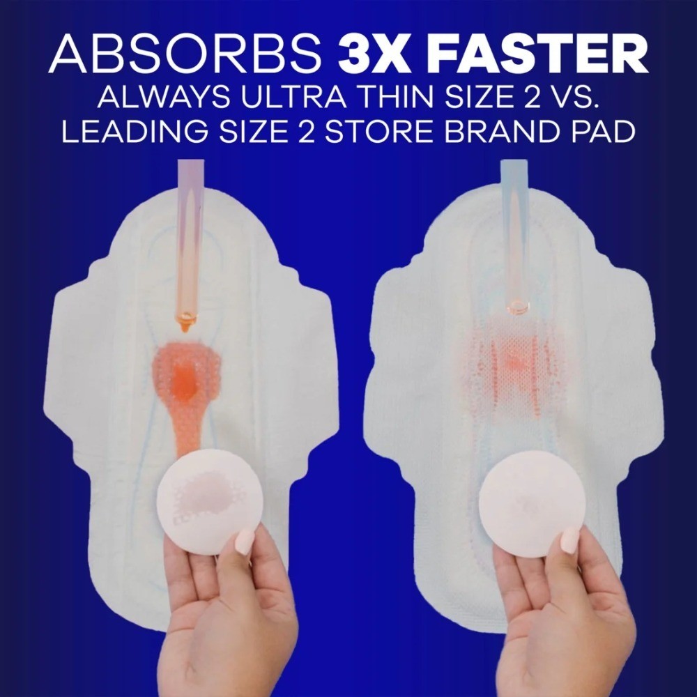 Ultra Thin Overnight Pads with Wings Size 5 Extra Heavy Absorbency 46 Count