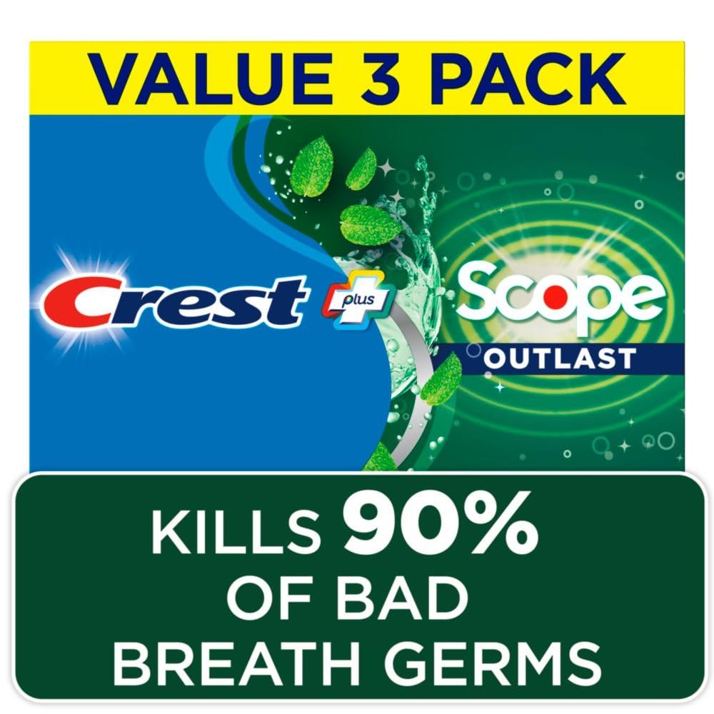 Complete Whitening + Scope, Long Lasting Mint Toothpaste, Triple Pack (3 Count o