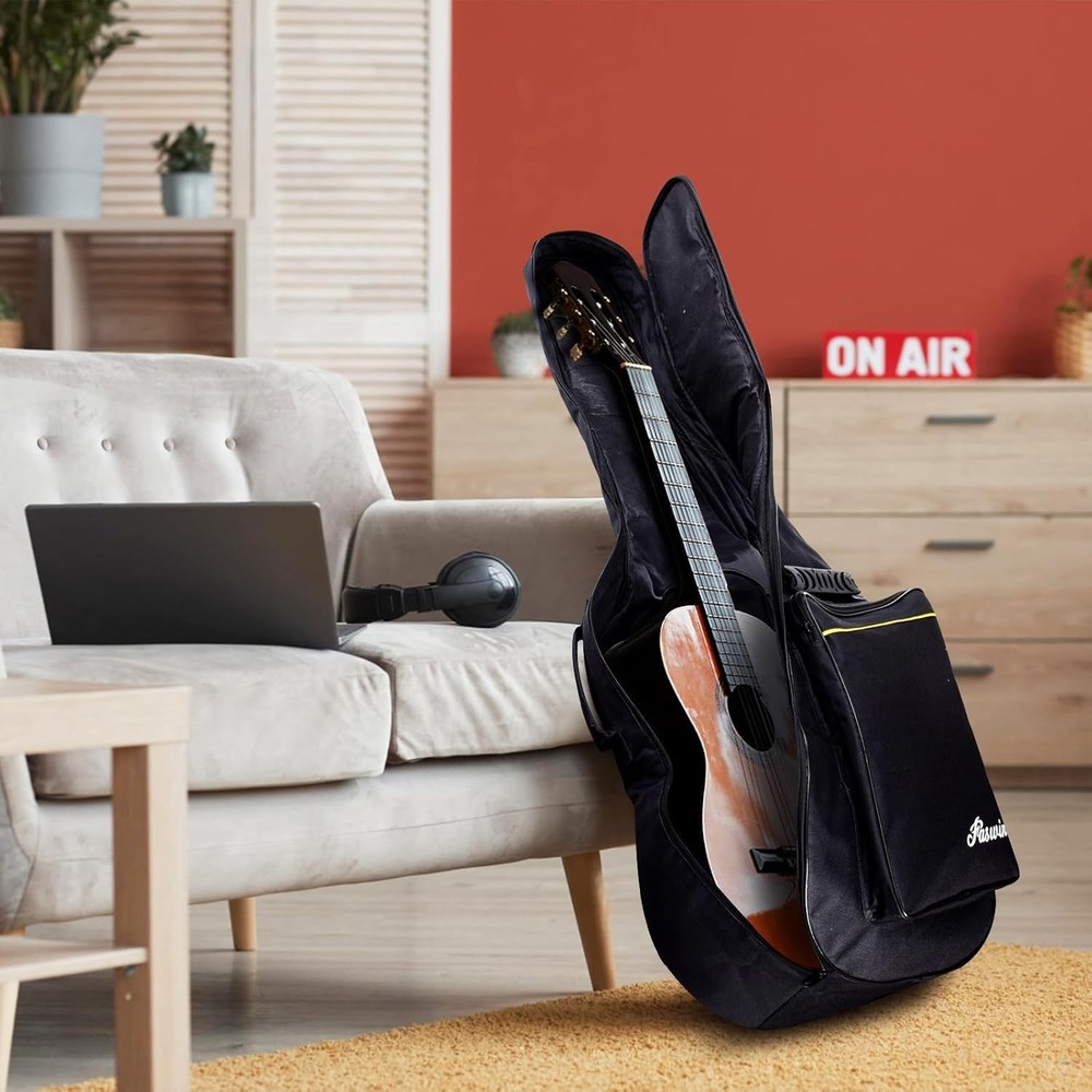 Rugged Acoustic Guitar Gig Bag with Protective Padding & Multiple Compartments