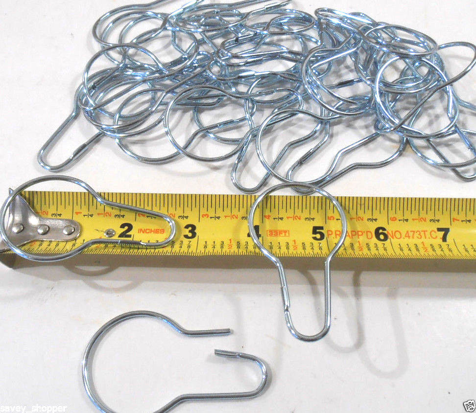 SHOWER HOOKS 60 PC. CHROME SHOWER CURTAIN HOOKS/RINGS