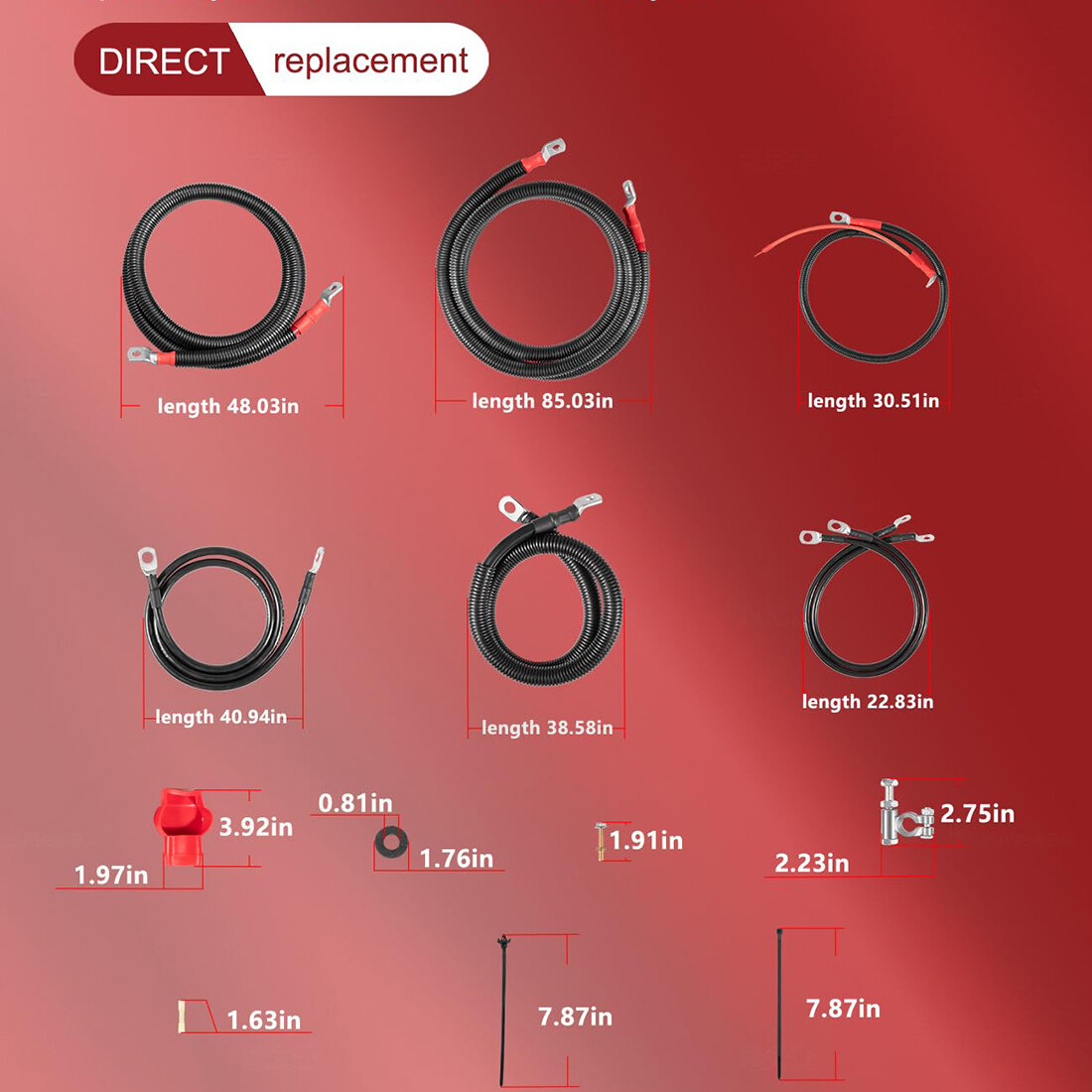 Battery Cables Kit for 2003-2007 Dodge RAM Gen-3 5.9L 24-Valve Cummins Diesel