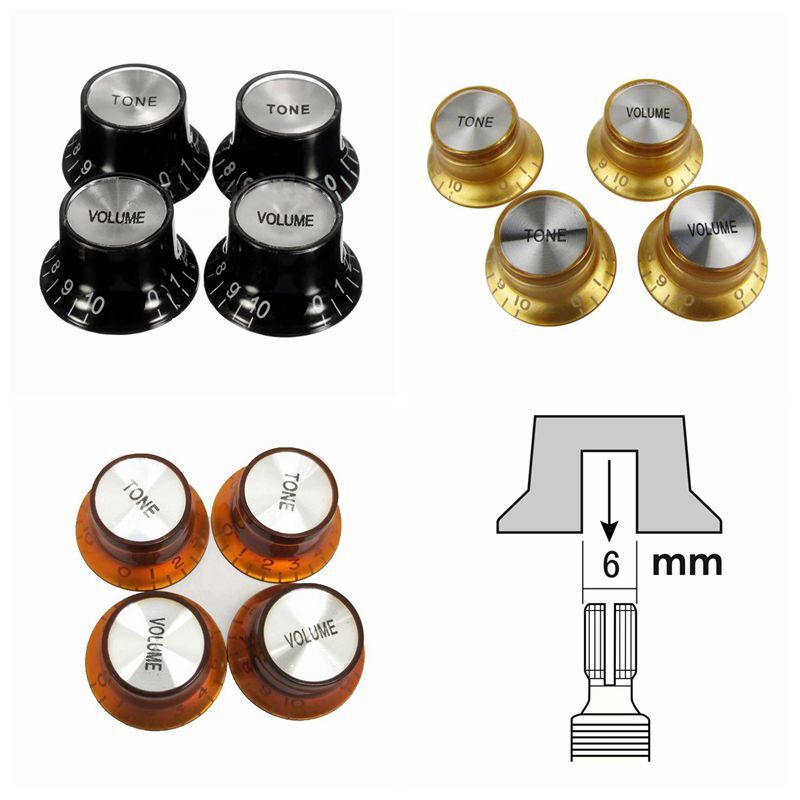 Electric Guitar Top Hat knobs 2Volume 2Tone Control Knobs for Les Paul SG Guitar