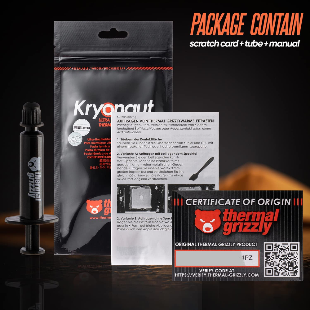 Thermal Grizzly Kryonaut theHigh Performance Thermal Paste Cooling All Processor