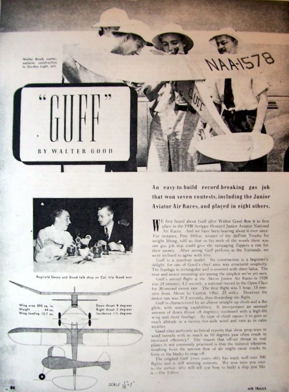 Walt Good's GUFF PLAN + CONSTRUCTION ARTICLE for His First RC Model Airplane