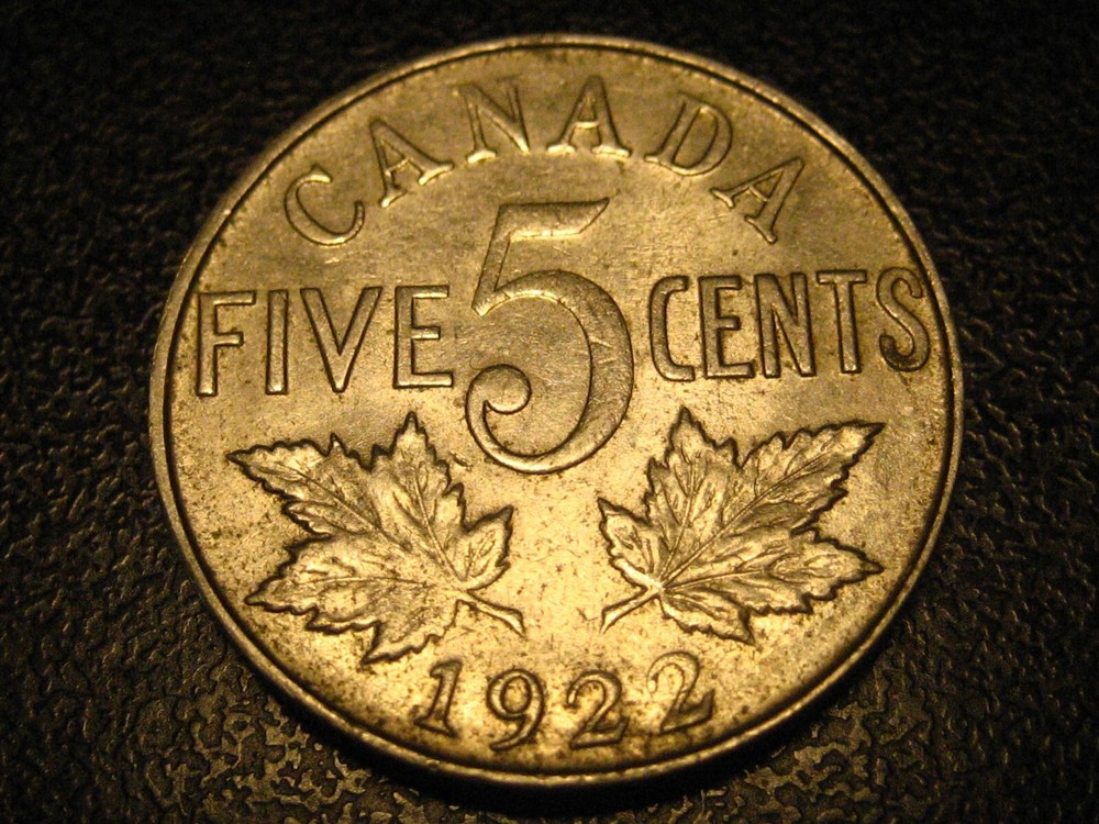 1922 Far Rim Canadian Nickel #2