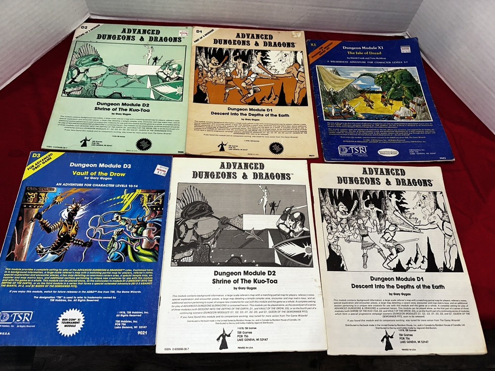 ADVANCED D&D DUNGEON MODULES TSR 1978
