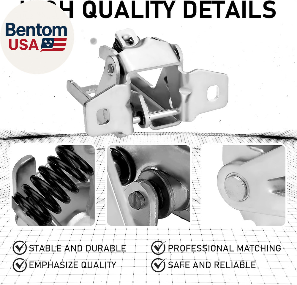 Classic Black Metal Door Hinge Upper Driver Side Left Compatible with 1994-2002