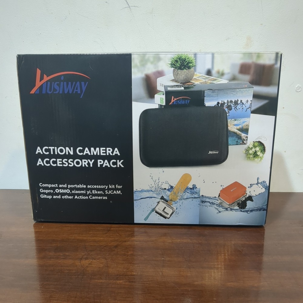 Husiway Black Compact Portable Action Camera Accessory Pack For GoPro