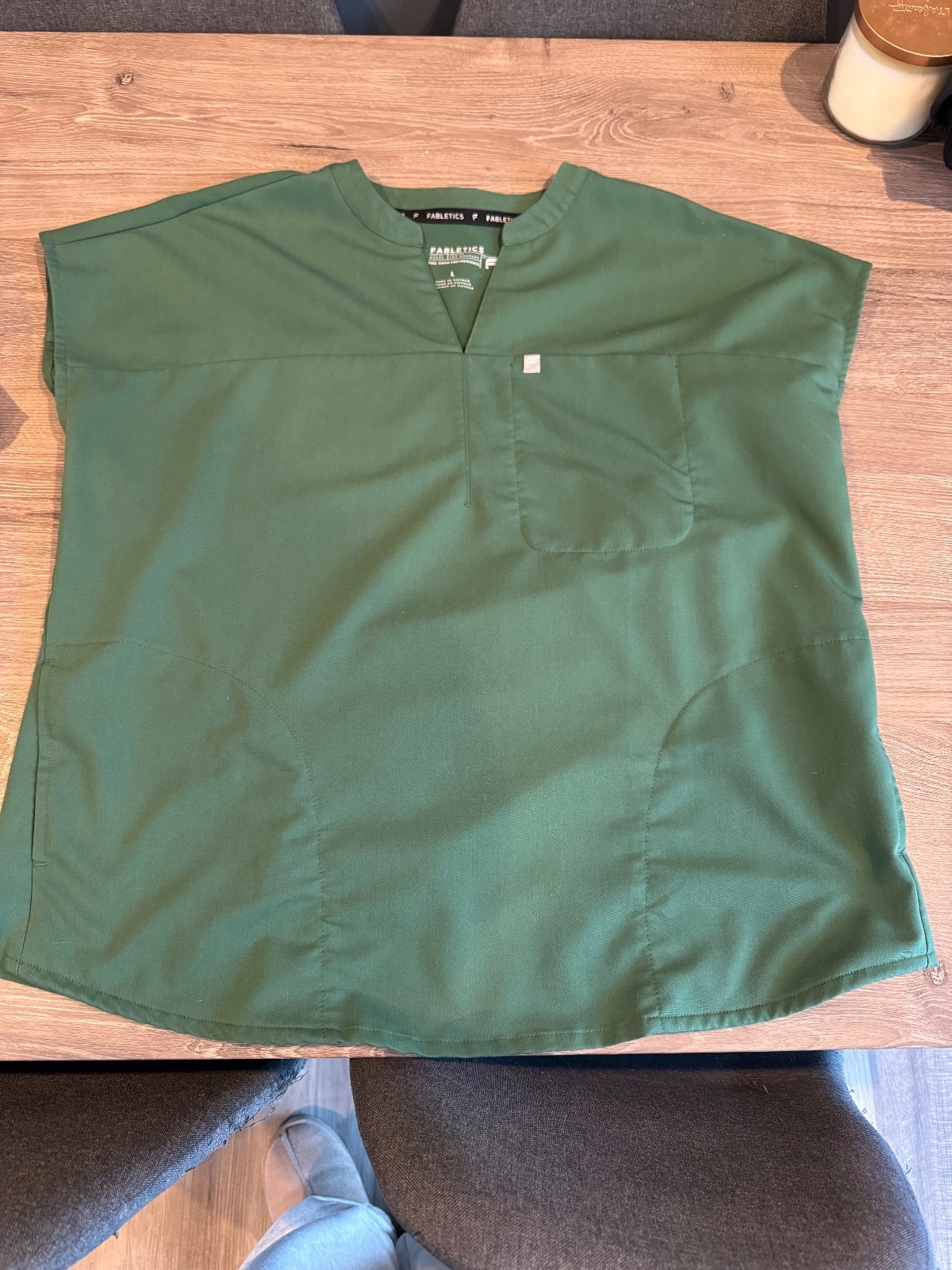 Fabletics Evolve Oversized Scrub Top, Womens Large, Green