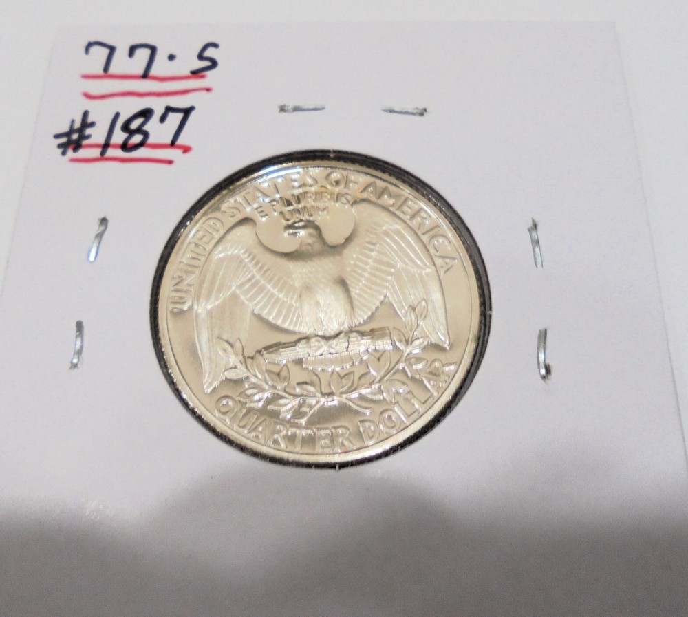 Nice 1977 s BU Proof Washington Quarter From Proof Set # 187