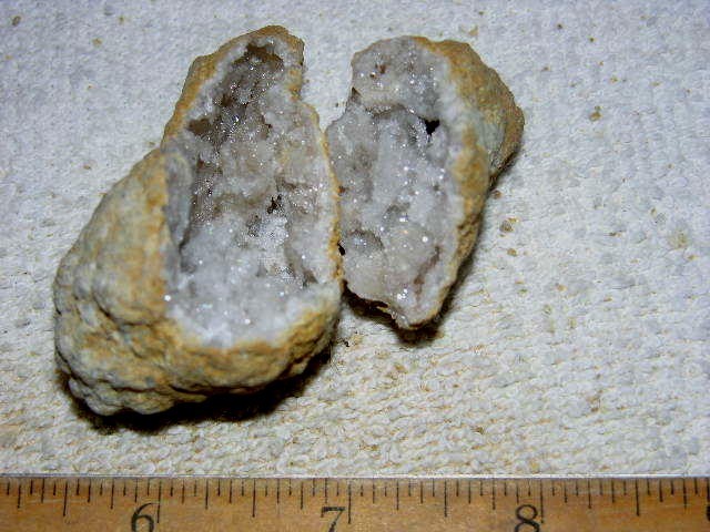 Geode pair opened with crystal centers 2.5 inch G73