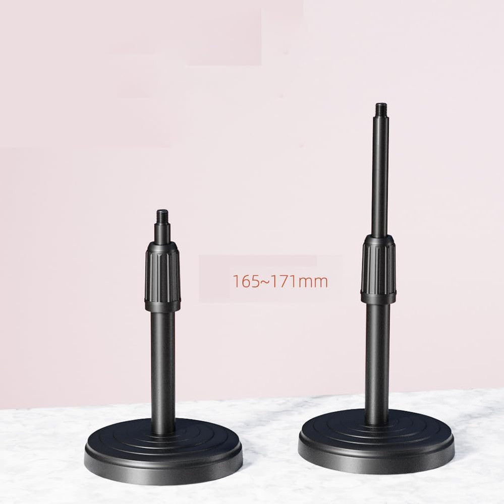 Thtrht Desktop Microphone Stand Replacement Weighted Metal Adjustable Table Mic