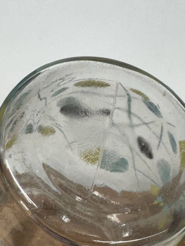 Mid-Century Modern Glass Pitcher With Atomic Style Pattern 1960s