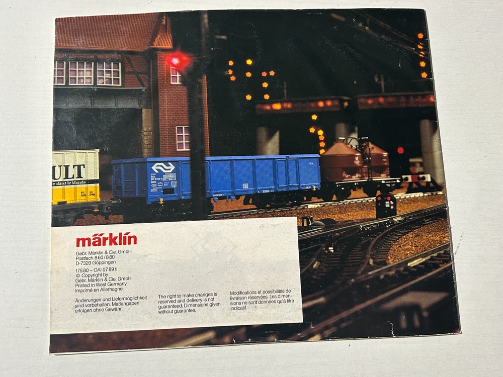 Vintage Marklin HO Train Model Catalog German Export Models 1989/1990
