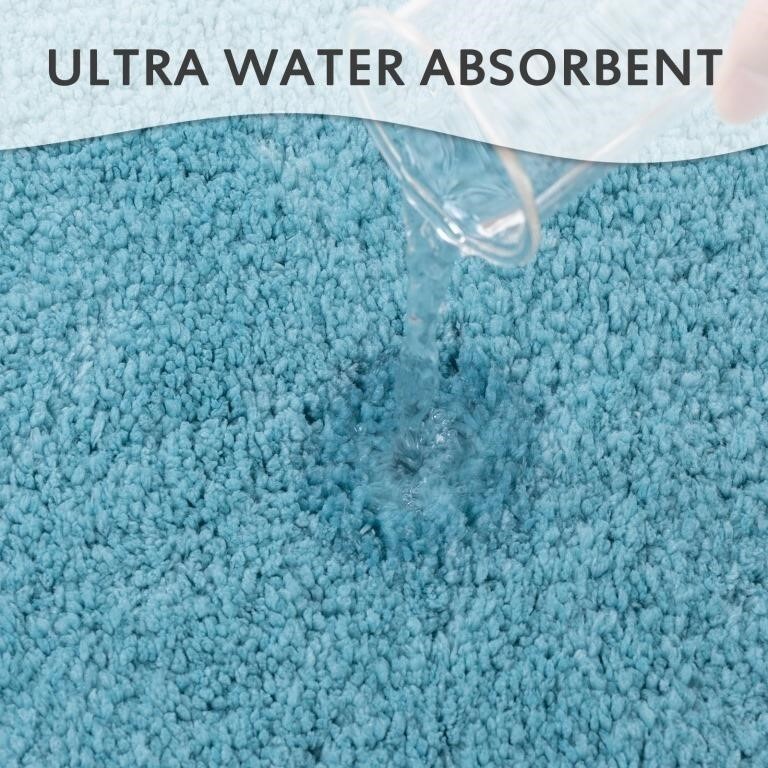 Blue Microfiber Carpet, Bathroom Runner Rug, Microfiber Bath Carpet 20"X59"