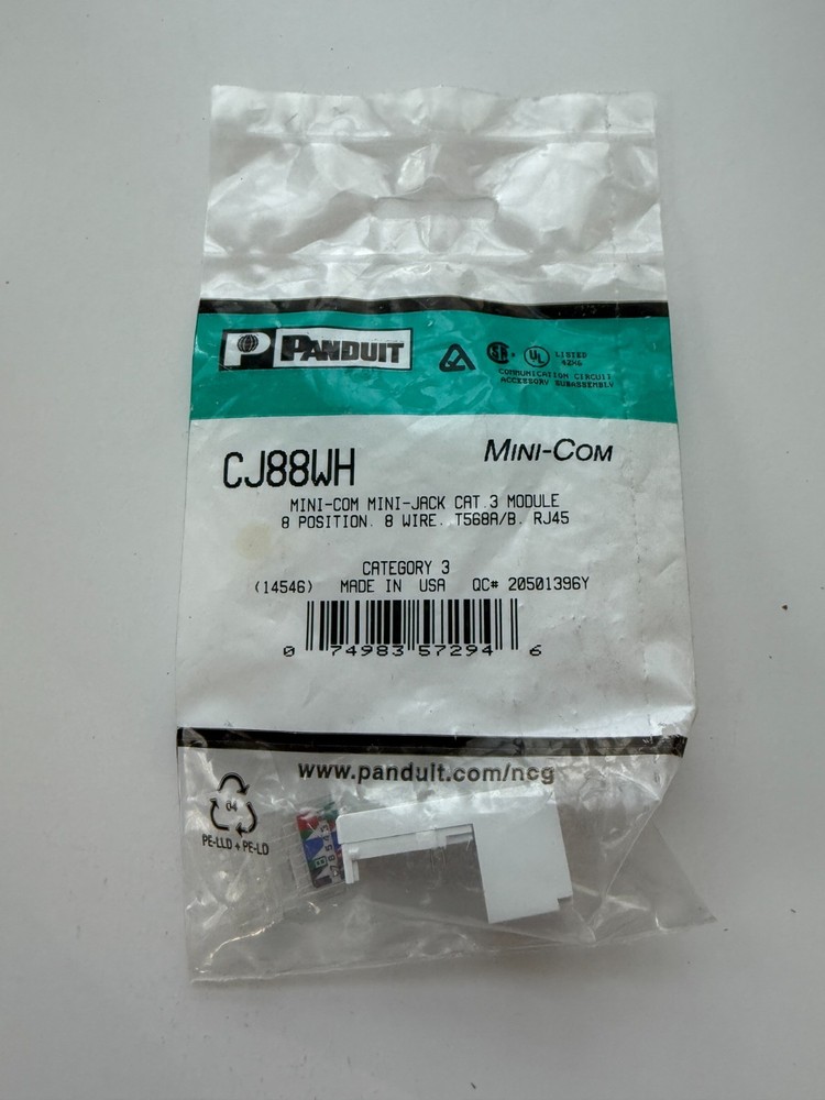 Panduit Inserts Cat 3 Cat 5e Cat 6 Coax Faceplates Bundle