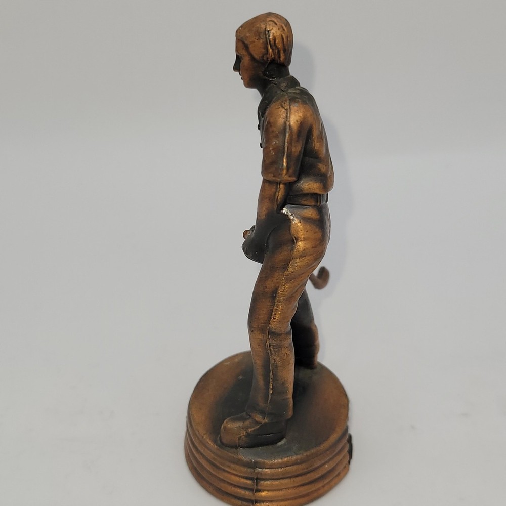 Golfer Man Pencil Sharpener Bronze look Metal sharpener works