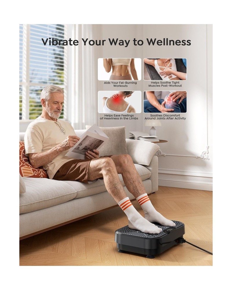 Vibration Plate Exercise Machine, Full Body Vibrating Plate for Lymphatic Dra...