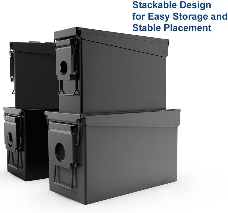 HARDROCK Metal Ammo Can, Box 30cal, Black