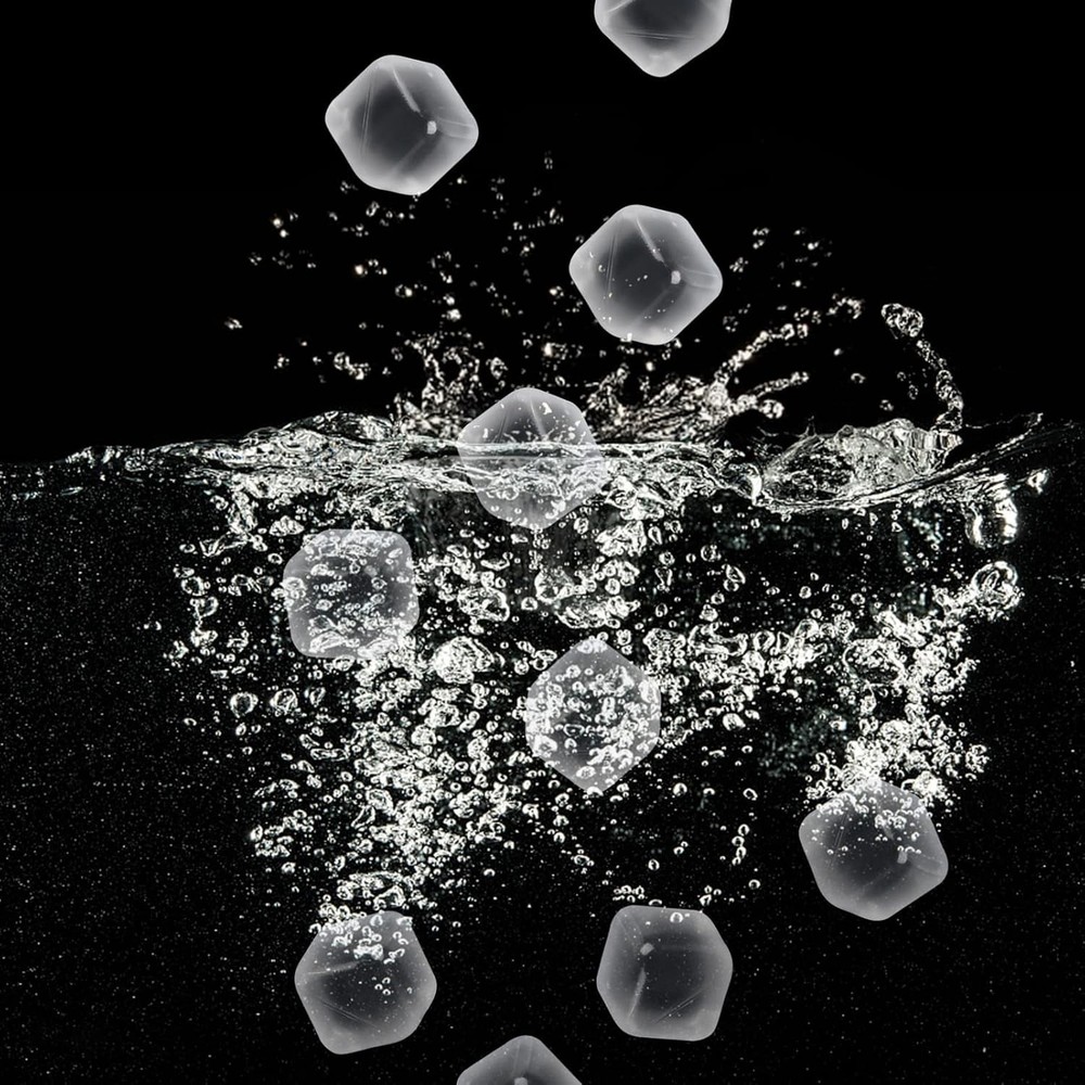 60 Pack Reusable Ice Cube for Drinks, Refreezable Plastic Ice Cubes Without