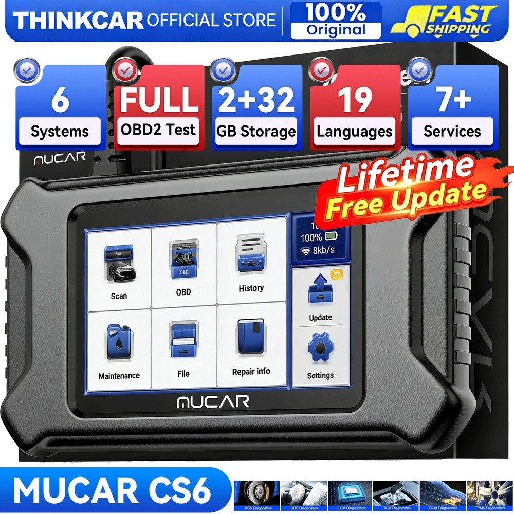 MUCAR CS6 Full OBD2 Diagnostic Scanner ABS SRS TPMS Engine 7-Systems Scan Tool