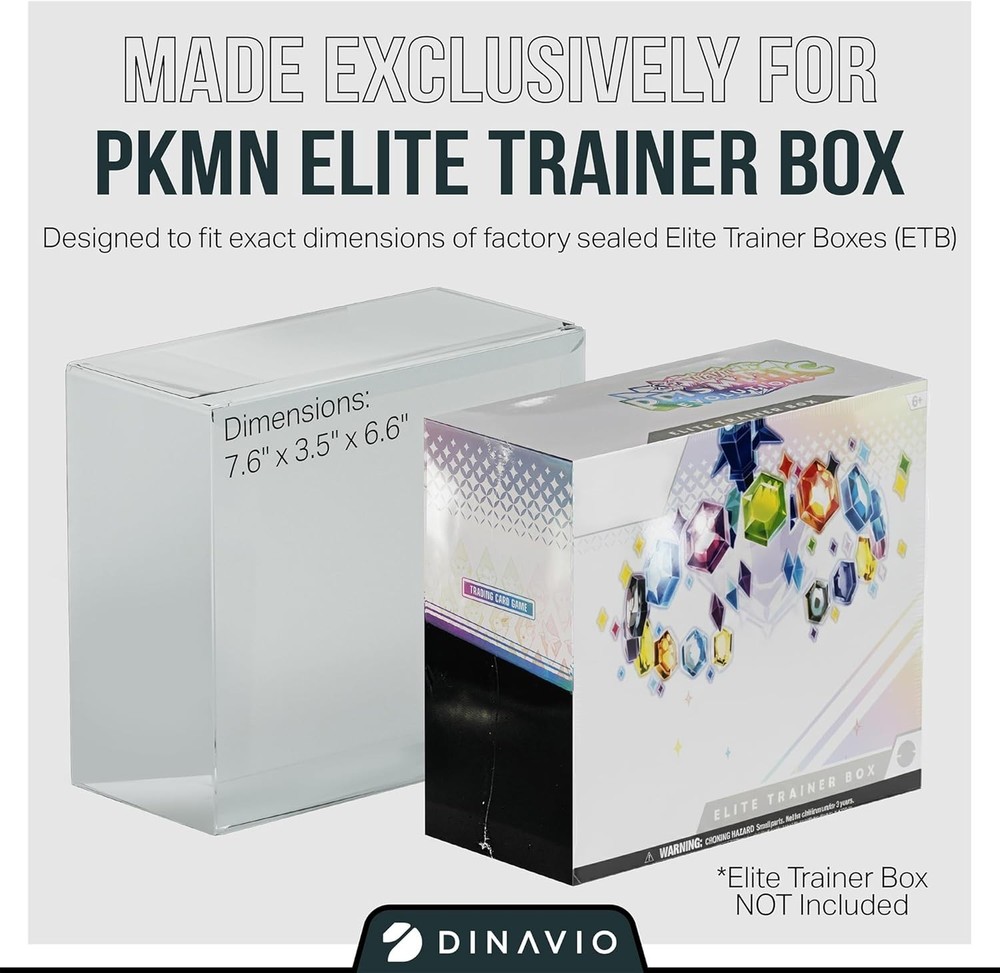 PET Plastic ETB Protector Case 5 Pack - Elite Trainer Box Protector - ETB Case C