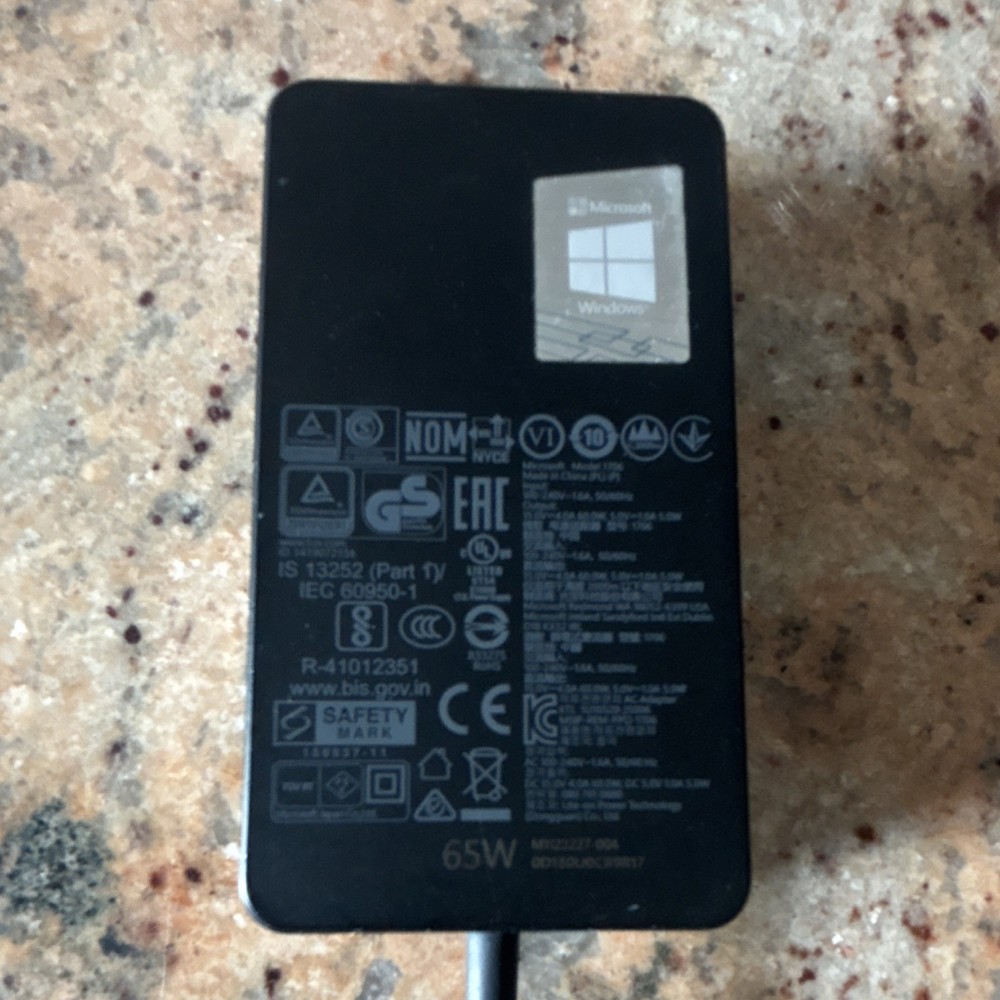 Microsoft Surface 65W Charger Without AC power chord cable for Surface Tablet.