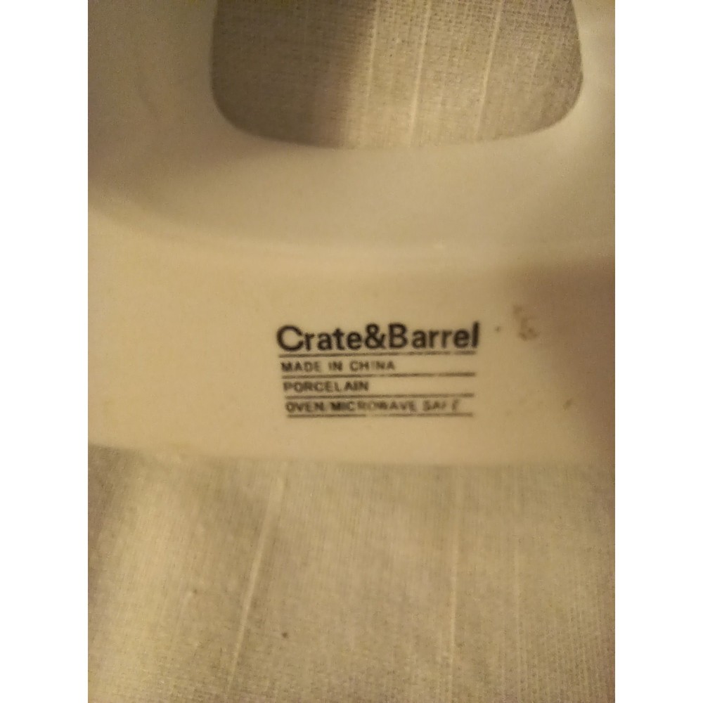 Crate & Barrel Triangular White Appetizer Serving Dish Porcelain Apx. 7 in EUC