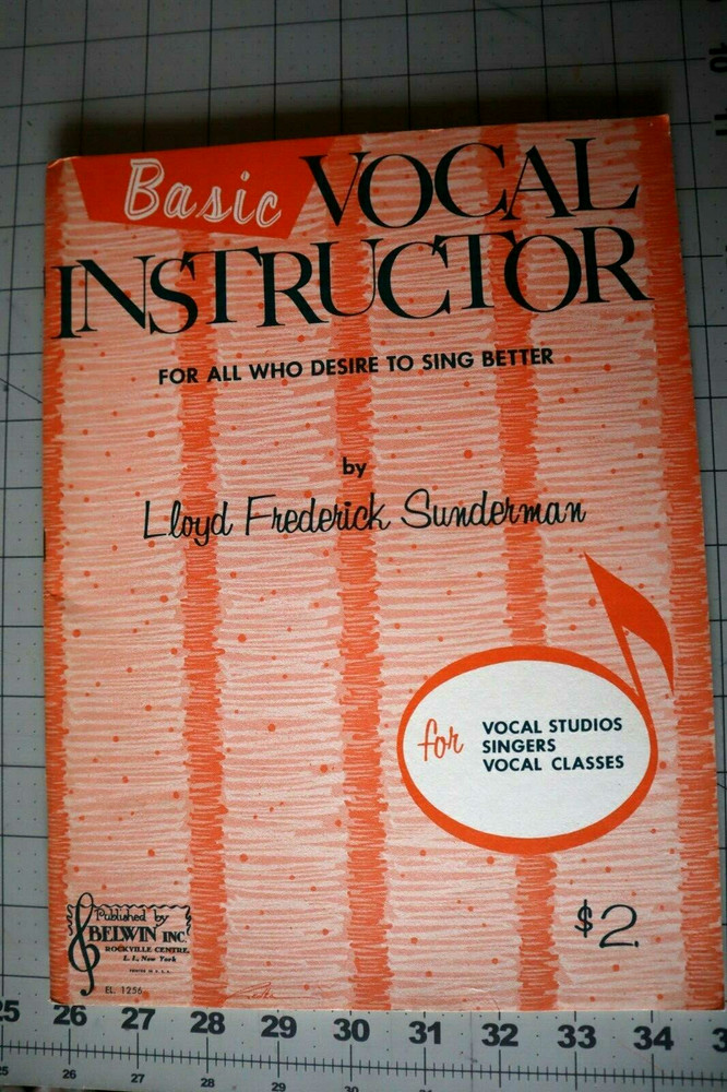 Basic Vocal Instructor Book Lloyd Sunderman Belwin VGUC 1950s Vintage