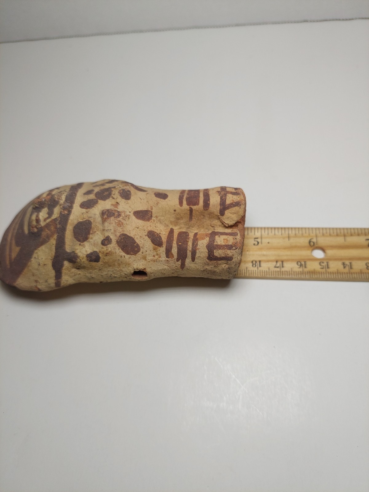 Pre-Columbian Chancay Peruvian Slip Painted Pottery Cuchimilco Figure 1200-1450