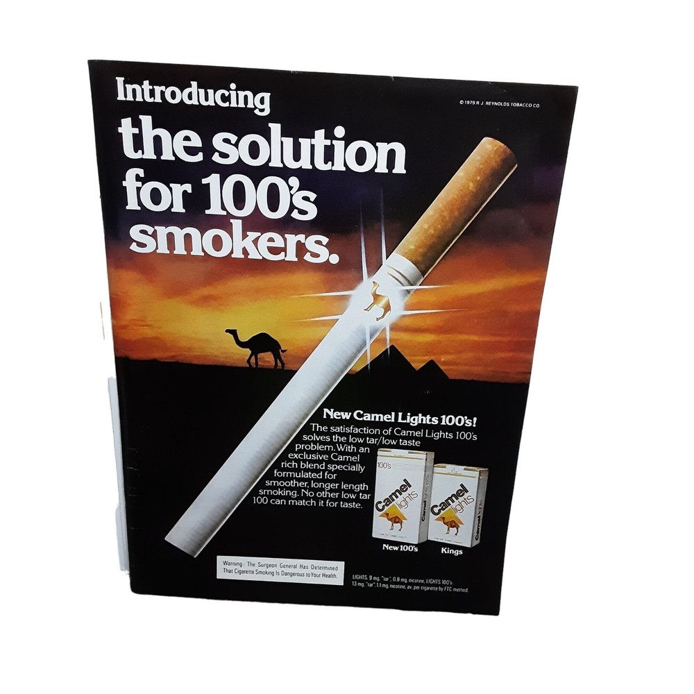1979 Camel Lights 100s Cigarettes Original Print Ad