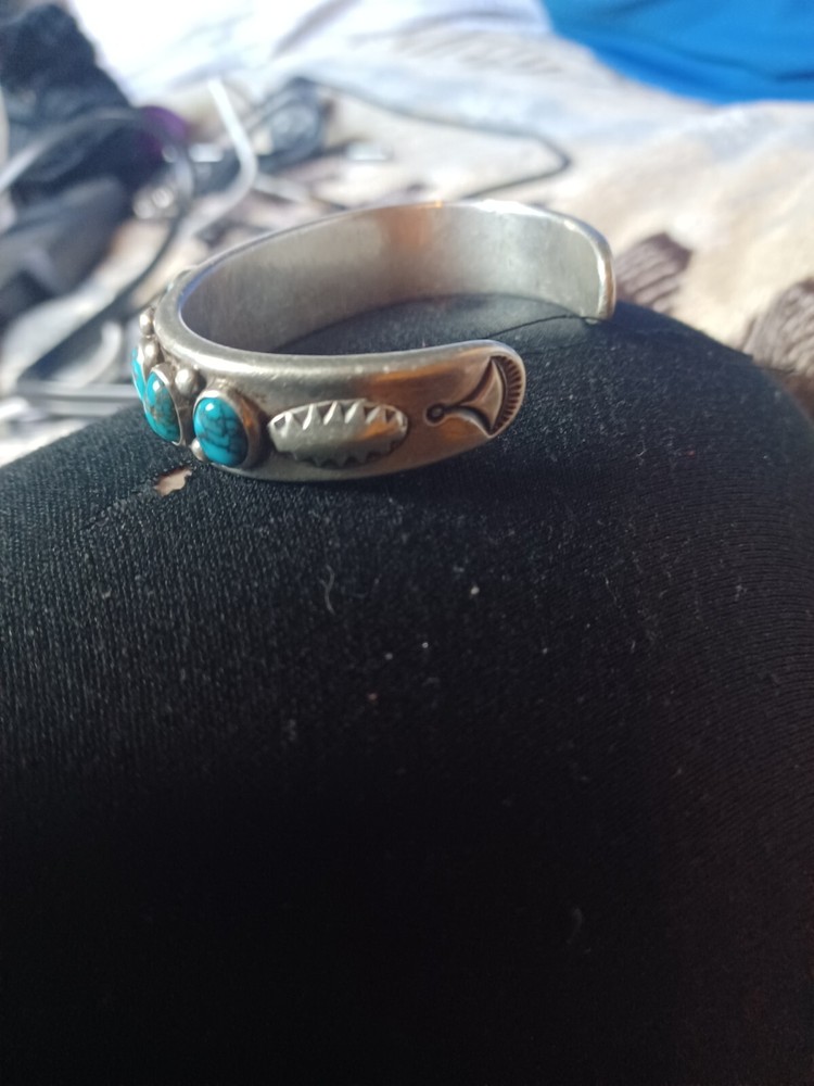 Hand made Navajo Silver & Turquoise Bracelet