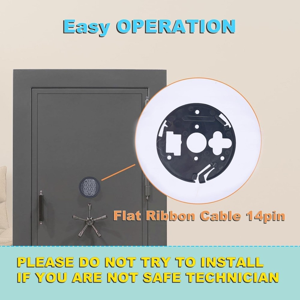 Electronic Safe Lock Replacement Keypad with Solenoid Lock, Gun Black