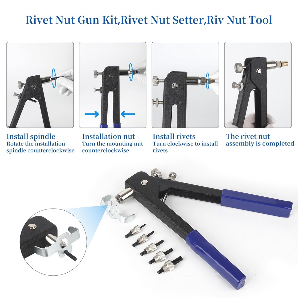 Rivet nut Tool kit,rivnut Tool,500Pcs Metric Rivet Nut Combination (M3/M4/M5/...