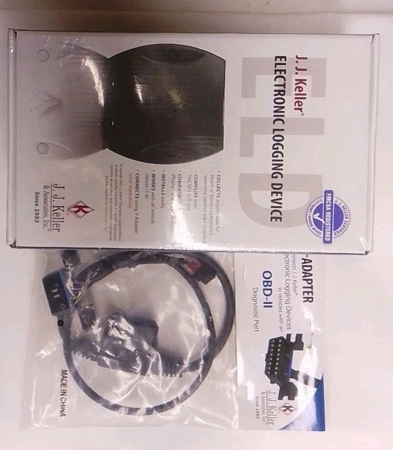 NEW J.J. Keller ELD Encompass ELog Electronic Logging Device And Y-Adapter