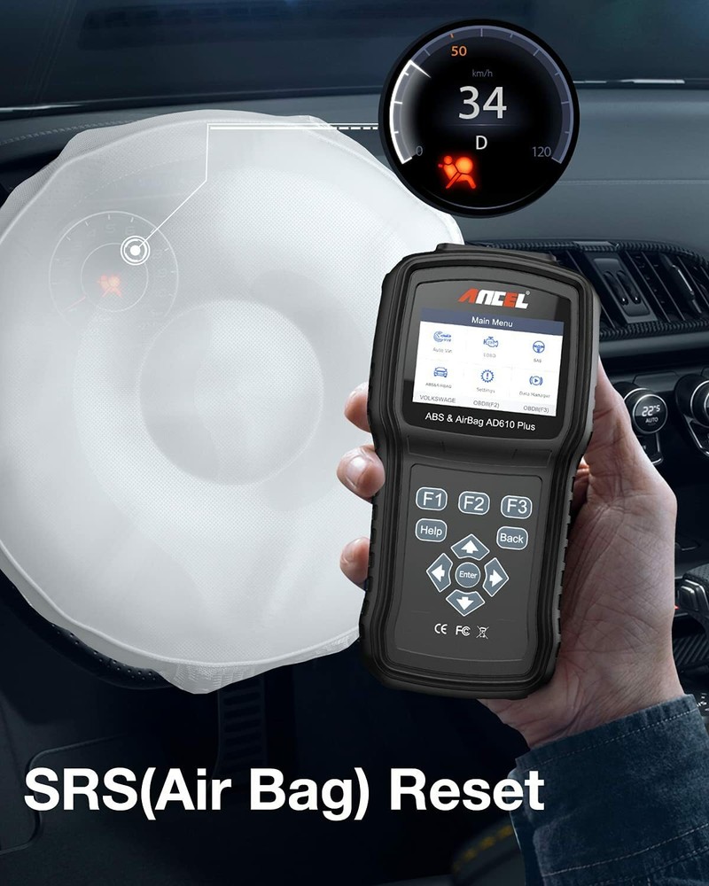 ANCEL AD610 Plus OBD2 Scanner Code Reader SAS SRS Code Reader ABS Check Engine