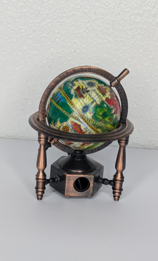 Mini World Globe Map  Metal Die Cast Pencil Sharpener For Desktop