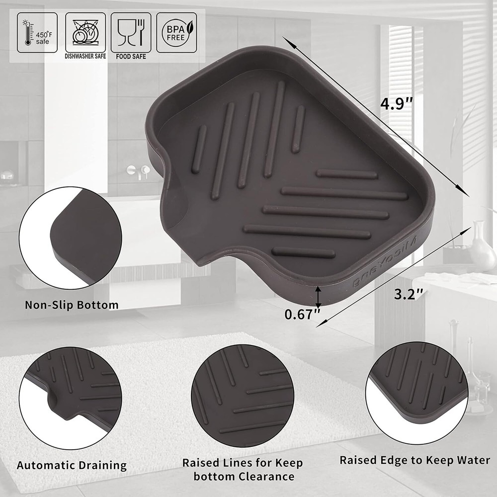Compact Rectangular Soap Holder with Drain Spout - Hygienic Storage Solution