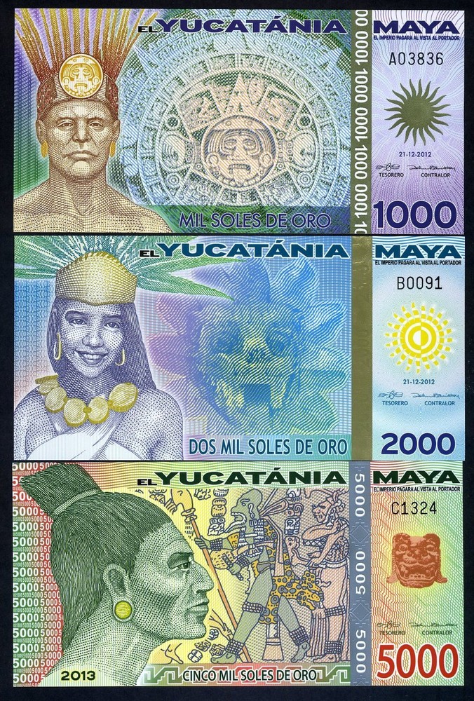 SET Maya, 1000;2000;5000 Soles De Oro, 2012-2013, Polymer, UNC