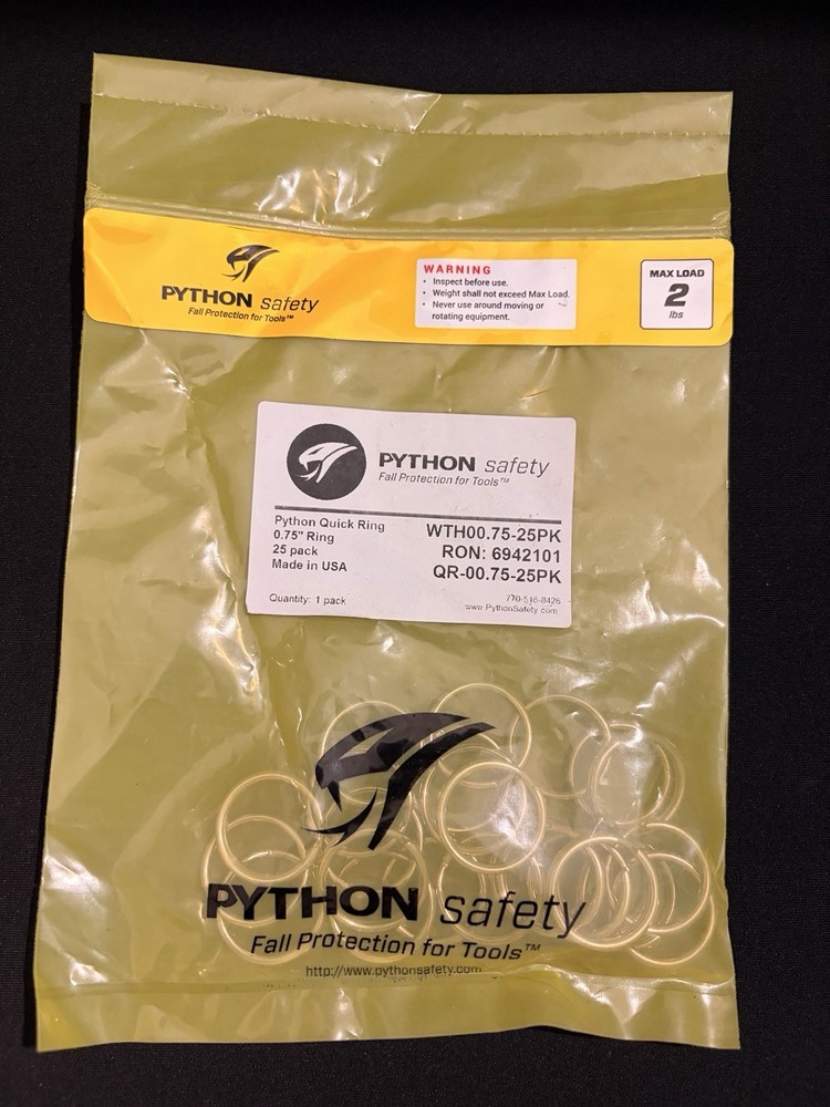 Python Safety Quick Rings, specifically the 0.75-inch model (MPN: 1500024).