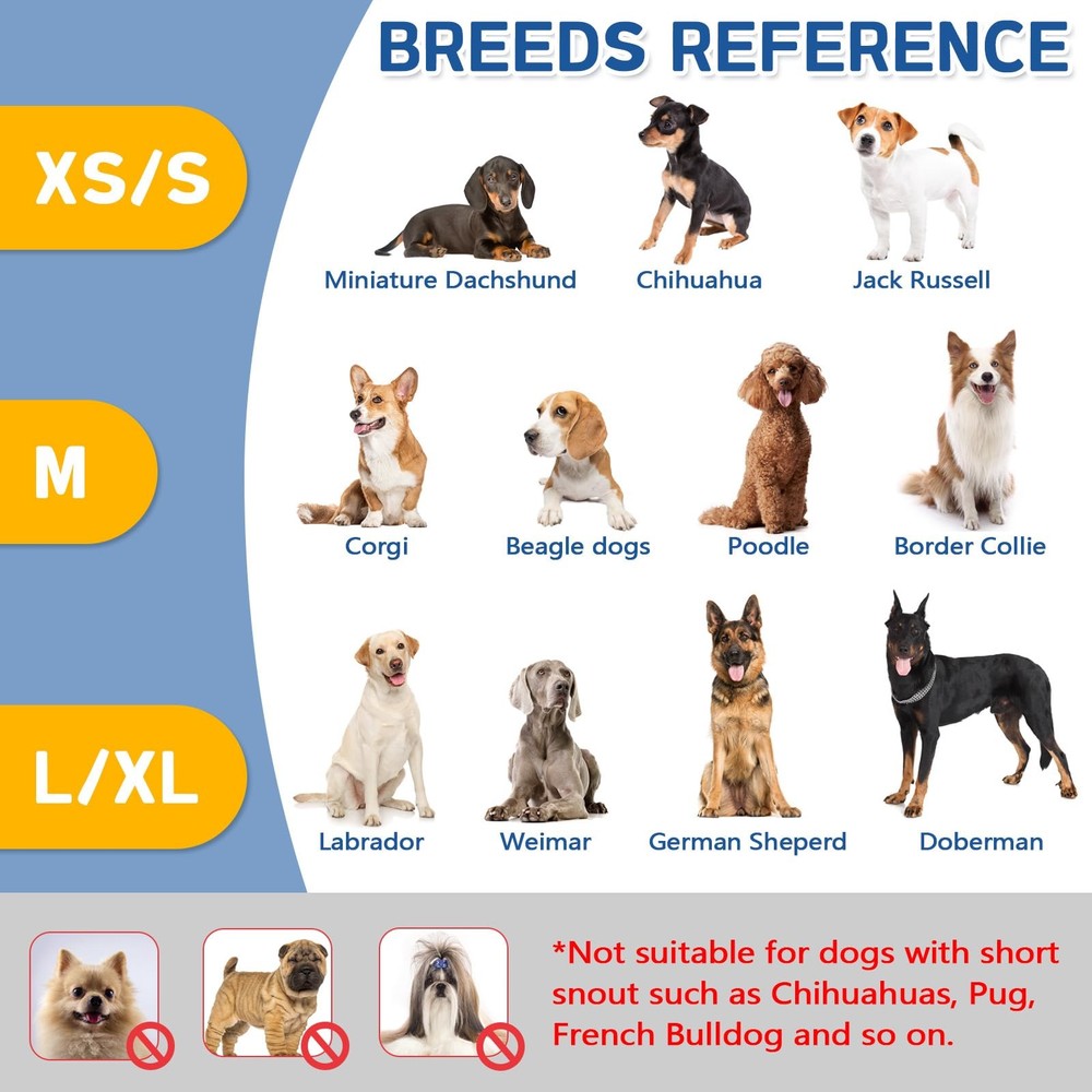 Soft Mesh Dog Muzzle with Reflective Adjustable Strap, Lightweight Muzzle for...