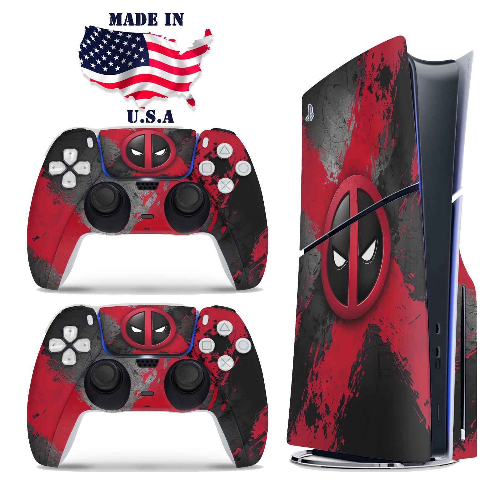 Deadpool PS5 Console & Controller Vinyl Skin Wrap Decal Set