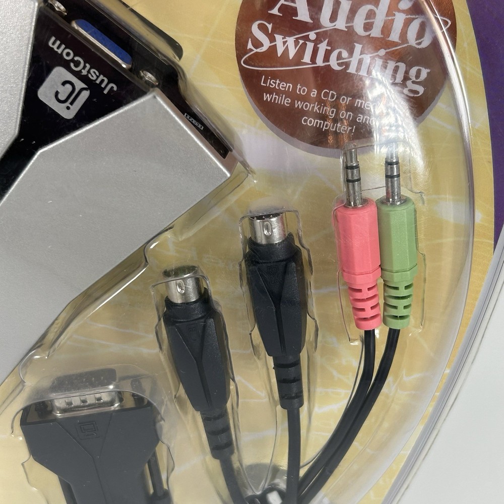 JustCom KVM SWITCH WITH AUDIO SUPPORT AND BUILT-IN CABLING JC-102CPA PS/2