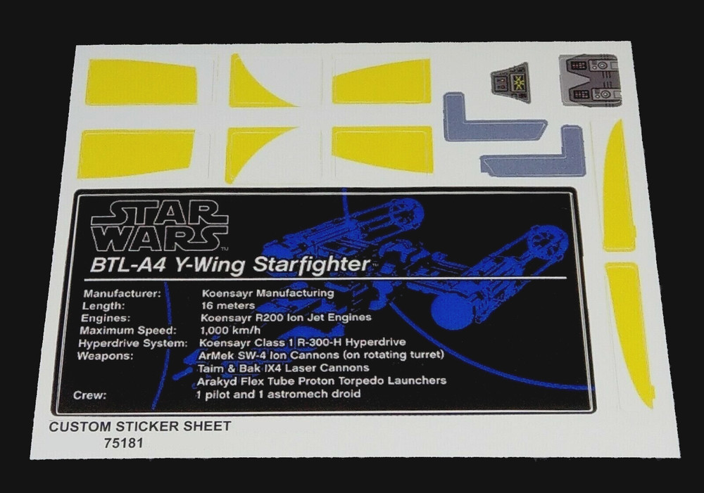 Custom Decal for 75181 Replacement Stickers