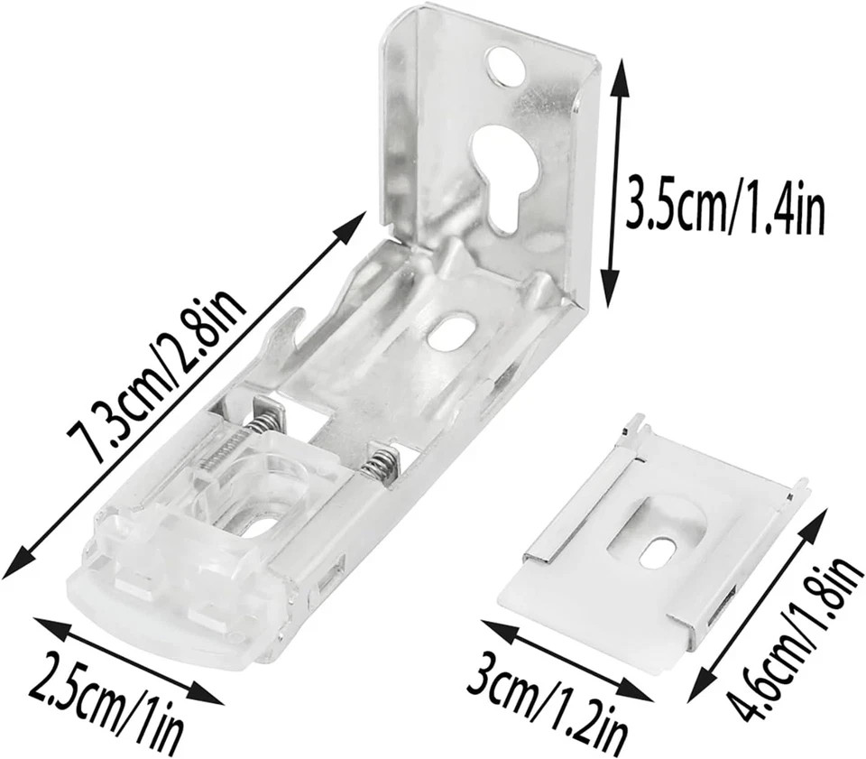 2 Sets Blinds Mounting Brackets with Screws, L Shaped Hardware for Zebra Roller
