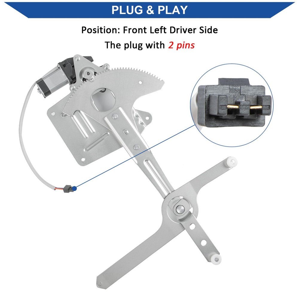 741-844 Front Left Driver Side Power Window Regulator with Motor,...