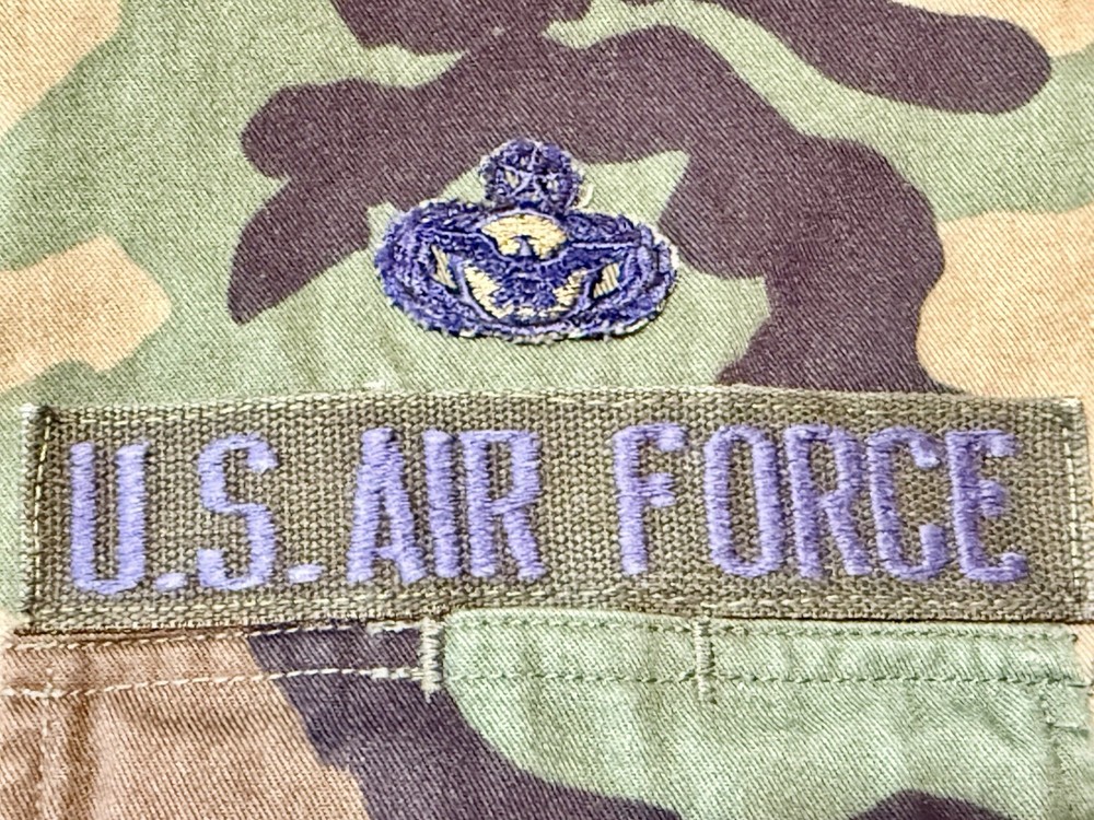 Vintage U.S. Air Force Woodland BDU Jacket ELBERT Master Sergeant Medium Regular