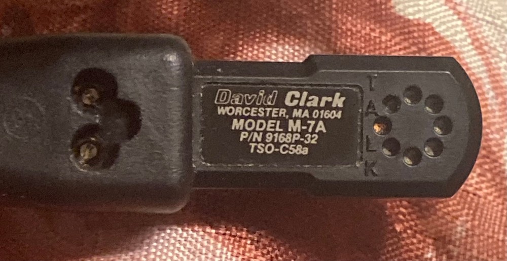 Dave Clark H10-20 Aviation Headset w/ M-7A Microphone Untested