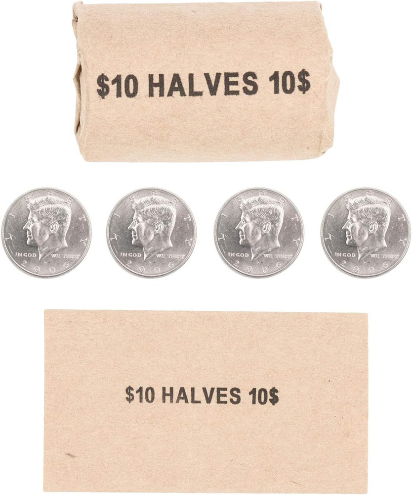 Half Dollar Flat Coin Wrappers, Solid Bundle of 100