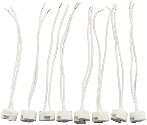 GU5.3 Socket 8PCS MR16 MR11 Halogen CFL Bulbs Holder Base Socket Ceramic Wire